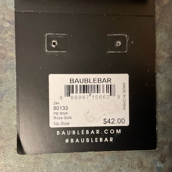 BaubleBar Rose Gold Earrings Card Label - Picture 2 of 3